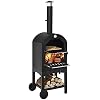 Outdoor pizzaoven, draagbare houtvuur pizzamaker met waterdichte hoes, schoorsteen en houtskoolbarbecue, camping…