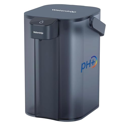 Waterdrop Alkaline Electric Water Filter Pitcher, Rechargeable Water Dispenser, Instant 200-Gallon 15-Cup Countertop System, NSF/ANSI 42, Reduce PFOA/PFOS, Chlorine, Lead, Blue, with 1 Filte
