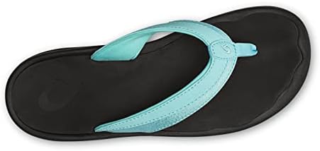 OLUKAI Ohana Women's Beach Sandals, Quick-Dry Flip-Flop Slides, Water Resistant, Wet Grip Soles & Compression Molded Footbed, Sea Glass/Black, 7 | Image 1