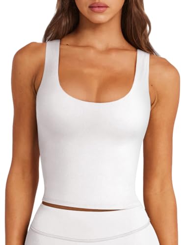 Image of LASLULU Womens Sport Bras Long Line Workout Yoga Gym Athletic Tops Clothes Shirts Camisole Padded Crop Tank Tops