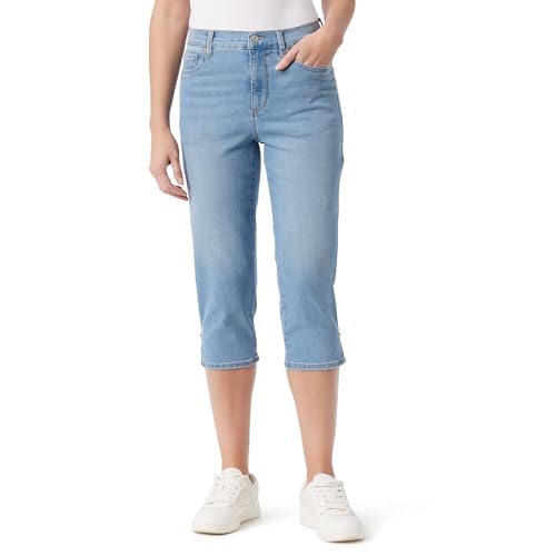 Gloria Vanderbilt Women's Amanda Capri with High Rise Straight Standard, Lucca Whiskers