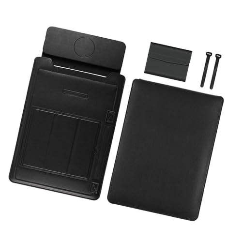 Estuche soporte de cuero para laptop con carga inalámbrica miniatura 3
