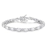 FANCIME Cubic Zirconia Tennis Bracelet, Sterling Silver April Birthstone Tennis Bracelets for Women, Fine Jewellery Mothers Day Christmas Birthday Gift for Women Girls