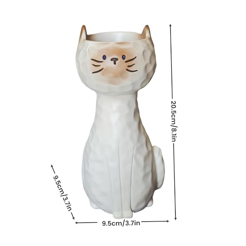 Jarrón de gato divertido de resina resistente para comedor 3