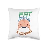Funny Overweight Fat People Weight Loss Gym Chubby Person Throw Pillow