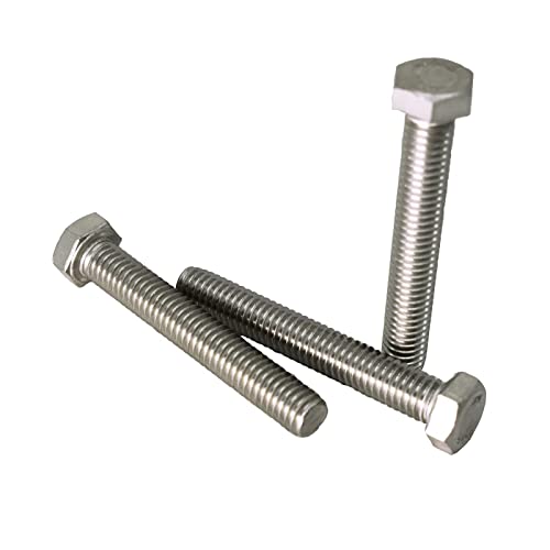 Image of 3 /8 inch-16 X 2-1 /2 inch (25pc) Stainless Steel Hex Head Screw Bolt, Fully Threaded, Stainless Steel 18-8 (304), Plain Finish,by SANTIE
