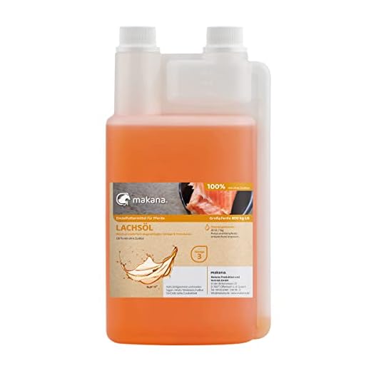Makana Laxolja för djur, 100% ren, 1 000 ml doseringsflaska (1 x 1 l)