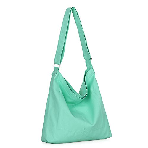 Covelin Women's Retro Large Size Canvas Shoulder Bag Hobo Crossbody Handbag Casual Tote Eton blue