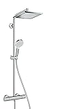 grohe euphoria cube 230 xxl Duschsystem bestehend aus: Kopfbrause (240x240mm), Brausetange, Handbrause (100mm), Brauseschieber, Thermostat, Brauseschlauch (1,60m)