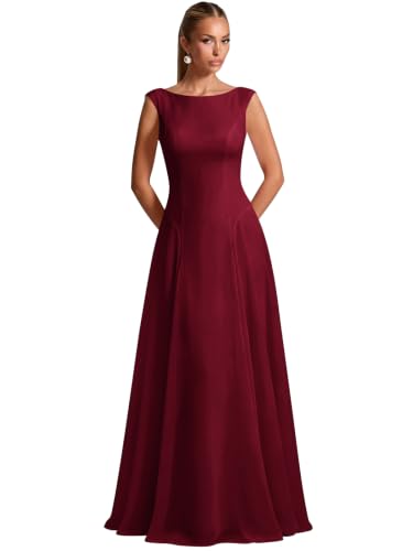 Mevynel Plus Size Bridesmaid Dresses for Wedding Chiffon Scoop Neck 28