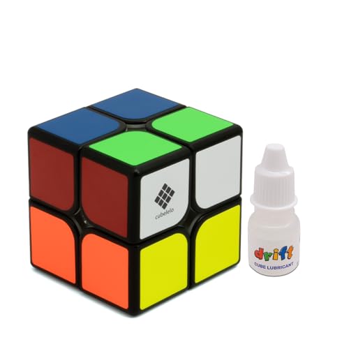 Image of Cubelelo Drift 2x2 Black Speed Cube + Cube Lube Combo | Smooth & Fast 2x2 Puzzle Cube with Professional Lubrication | Perfect for Kids, Adults, Beginners & Speedcubers
