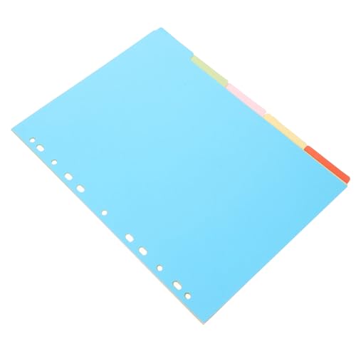 HORIALENCE 5枚 ルーズリーフバインダー用索引ページ 類仕切り紙 インデックスで書類整理やノート類に ファイル仕切り付きで検索効率アップ