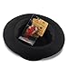 Pork Pie Hat for Men/Women Wool Felt Fedora Boater Porkpie Flat Top Derby Black (US, 阿尔法 (Alpha), L, Black)