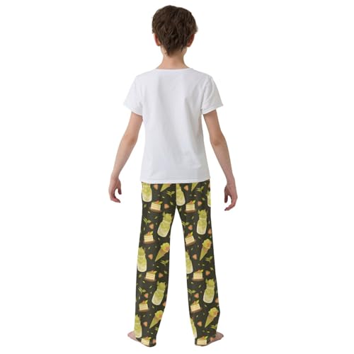 ZZKKO Matcha Green Tea Dessert Boys Pants for Kids Jogger Pants with Pockets S-XL3