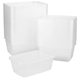 Party Warehouse - 24 x 750ml Clear Plastic Disposable Food Storage Containers with Lids - Microwave and Freezer Safe - Recyclable (24 Containers & 24 Lids 750ml)