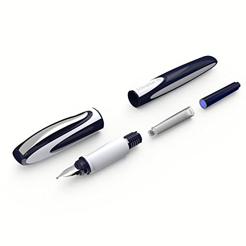 Image of Schneider Ray 168213 Fountain Pen Right-Handed with Standard Ink Cartridge Royal Blue Pistacchio