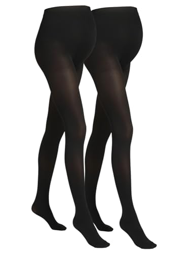 Collant de grossesse opaque chaud M.M.C. élastique lot de 2