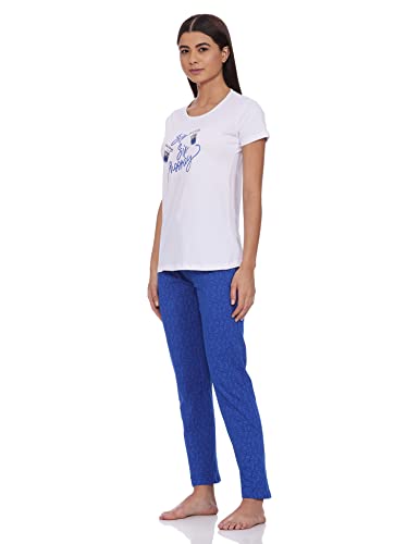Image of Rupa Women's Cotton Graphic Pajama Pack of 1 (1353A03-WHITE-M White M)