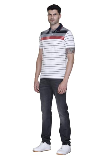 Image of SANE ORIGINALS T-Shirt for Men with Pocket || Textured Striped Polo for Men