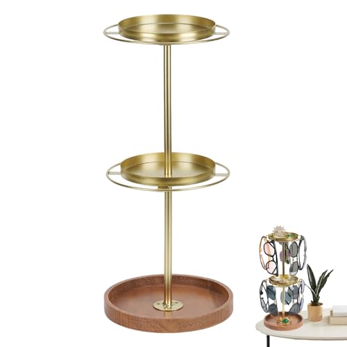 Sonnenbrille mit Ständer aus Metall mit Holzsockel | Replay für die Aufbewahrung von Brillen | Display für Schlafzimmer mit D-Bank