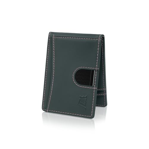 Image of Kings Loot Money Clip Slim Minimalist Wallet for Men - RFID Blocking Leather Design with Money Clip - Front Pocket Bifold Holds 12 Cards - Stylish & Compact Wallets (Blue Haven)