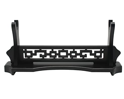 WANLIAN Espada de Mesa Samurai Samurai Espada Gladiador Una Capa de Exhibici¨®n de Estanter¨ªa de Espada, Dise?o de Talla Hueca Todo Negro