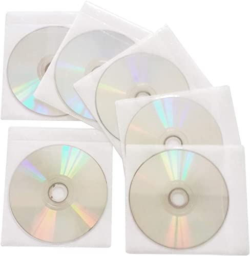 image for TOMVAES 100 Pack Premium CD DVD Sleeves,Thick Non-Woven Material Doubl