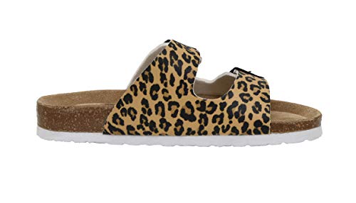 Cushionaire Women's Lane Cork Footbed Sandal With +Comfort Leopard, 6W #TOP4