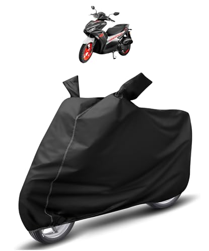 Image of Auto Hub Waterproof Scooty Cover Compatible with Yamaha Aerox 155 Maxi Dustproof, UV Protection Two Wheeler Scooty Aerox 155 Maxi Cover - Black