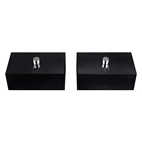 Supreme Suspensions - 2" Rear Leveling Blocks For 1999-2022 Ford F-250 F-350 Super Duty & 2000-2005 Excursion 2WD 4WD T6 Billet Aluminum Lift Blocks (Black) - Microfiber Tower Included with Purchase