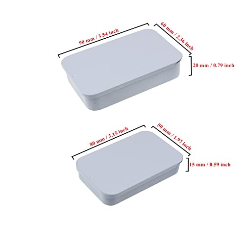 Image of Goodma 24-Pack Slide Top Rectangular Metal Tin Containers, White