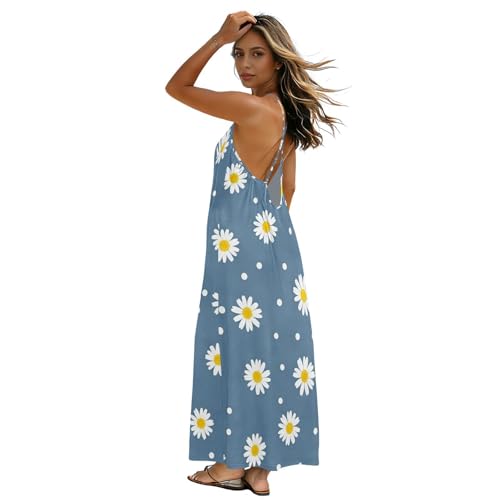 Robe longue légère contre la chaleur : l'alternative dos ouvert à marguerites