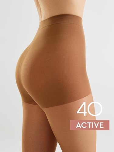 Image of Conte Women's High Waist Compression Pantyhose Tights with Control Top Active 40 Denier