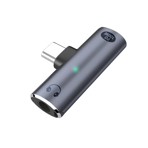IVIVTOR Adaptateur de Casque USB-C – 2 en 1 100W Charge Rapide et Convertisseur Audio 3,5 mm pour Téléphones de Type C
