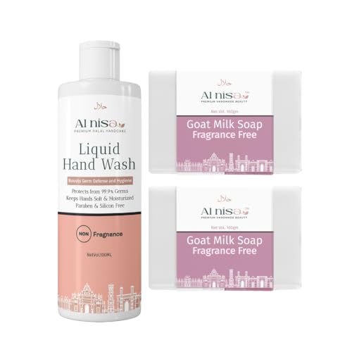 Unscented 3.5oz Liquid Hand Wash, 2 x 3.5oz Goat Milk Soap image 4