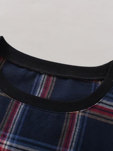 Women's Petite Flannel Jogger Pajama Set Long Sleeve Sleepwear3