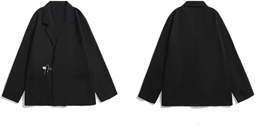 Mens Suit Jacket Slim Fit Blazer for Men Korean Style Casual Loose Commuting Long Sleeves Coats