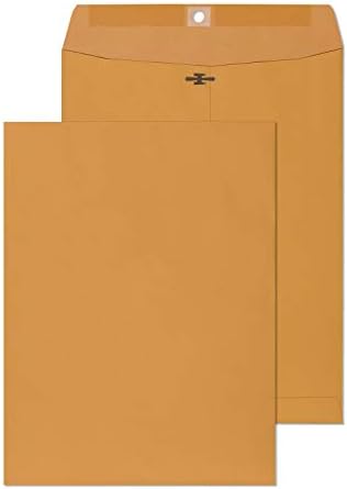 Clasp Envelopes – 9x12 Inches Brown Kraft Catalog Envelopes - 30 Pack - with Clasp Closure & Gummed Seal – 28lb Heavyweight Paper Envelopes for Home, Office, Business, Legal or School.