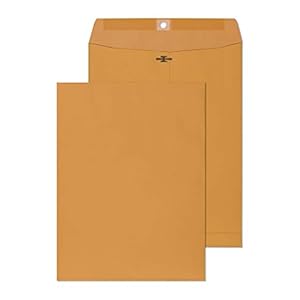 Clasp Envelopes – 9.5×12.5 Inches Brown Kraft Catalog Envelopes -15 Pack – with Clasp Closure & Gummed Seal – 28lb…