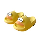 JOEDIPAN Cute Kawaii Multi Colored Duck Pillow Slipper Cloud Slides Non-Slip Summer Slipper (Yellow, US Footwear Size System, Adult, Women, Numeric Range, Medium, 5, 5.5)