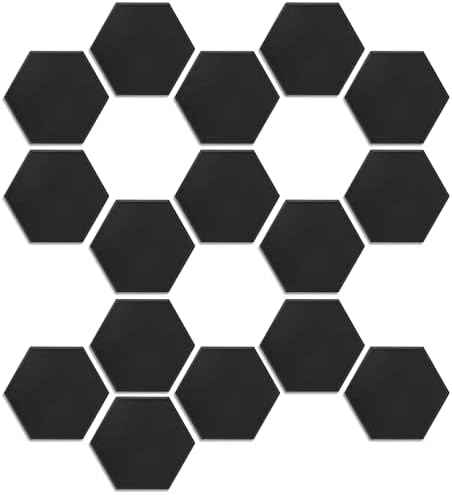 BXI Self-Adhesive Hexagon 3D Wall Panel - 14.2 X 12.3 X 0.4 Inches 16 Pcs Peel and Stick Wall Tiles, Felt Decorative Wall Covering Panels, Felt Pinboard, Wall Art Backsplash Tile for Home and Office