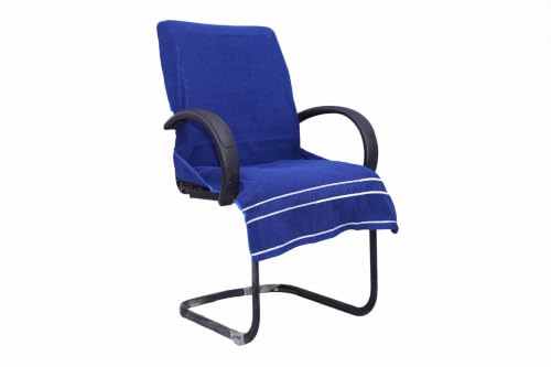 Image of ROMAN HOME Car & Office Chair Towel with 2 Tie Knots| Super Soft 400 GSM (1, Blue)