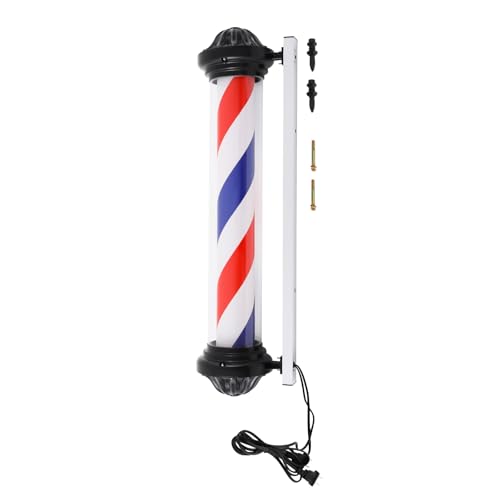 GXFCHYL 40in LED Barber Pole Light Hair Salon Barber Shop Open Sign Hair Salon Rotating Stripe Pole Light Red White Blue LED Strips Hair Salon Sign Light Indoor/Outdoor