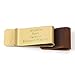 Personalized Customized Leather Pen Loop, Yoption 2 Pack Pencil Pen Holders with Metal Clip for Traveler Notebook (Gold)