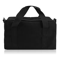 Werkzeugtasche XXL 46cm (18 Zoll), Extra Große Werkzeugtasche Leer, Robuster Canvas Werkzeug Organizer für Bau & Handwerk, Weitöffnungstasche für Maschinen & Akkus .Schwarz