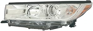 For Toyota Highlander Headlight Assembly 2017 2018 2019 Driver Side LE/LE PLUS/XLE CAPA w/Smoked Chrome Accent Chrome Bezel For TO2502251 | 81150-0E330