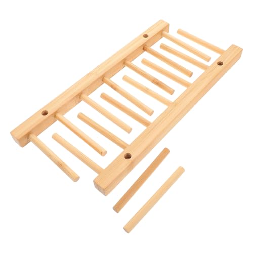 Image of NUOBESTY Wooden Thread Holder Sewing Spool Storage Rack Organizer for Embroidery Crochet Quilting Compact 11.81X4.72X4.33In Yarn Dispenser with Easy Assembly