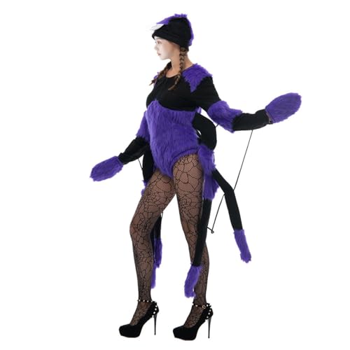 Combinaison pyjama araignée adulte en polyester pour Halloween