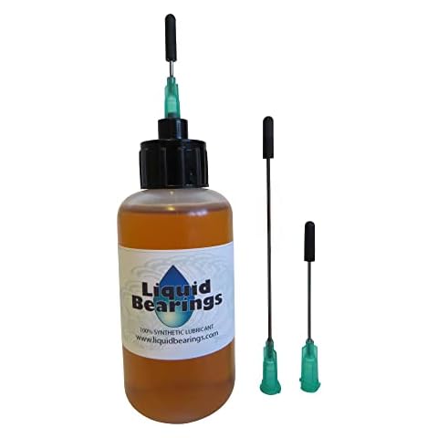 Large 2 oz. Bottle of Liquid Bearings 100%-Synthetic Oil with XL Needle for Indoor & Outdoor HVAC Fans, Never Becomes Gummy, gets sluggish Fans Turning Easily (and Quietly!) Again! Cover