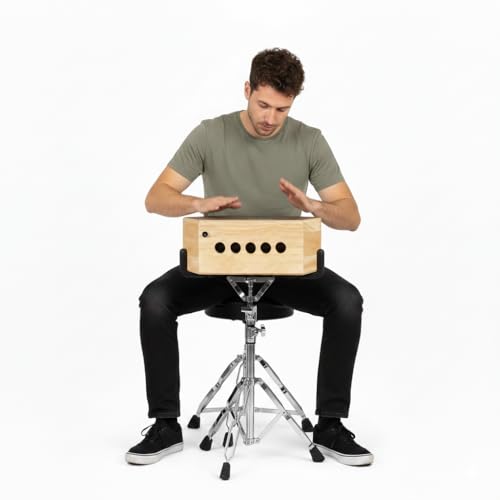 Image of Clapbox Travel Cajon With Stand- (2-sided) Snare, Bongo - Rubber wood with Carry Bag